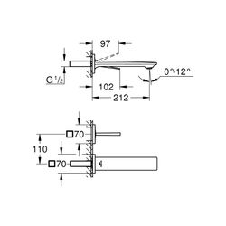 Grohe Allure 2-Loch-Waschtischbatterie cool sunrise gebürstet 19386GN2... GROHE-19386GN2 4005176512810 (Abb. 1)