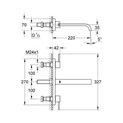 Grohe Allure 3-Loch-Waschtischbatterie 1/2" chrom 20193000... GROHE-20193000 4005176876004 (Abb. 1)