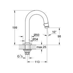 Grohe Universal Waschtisch-Standventil 1/2" chrom 20201000... GROHE-20201000 4005176883354 (Abb. 1)