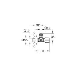 Grohe Eckventil 1/2" nickel poliert 22037BE0... GROHE-22037BE0 4005176468001 (Abb. 1)