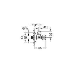 Grohe Eckventil 3/8" chrom 22052000 4005176349010... GROHE-22052000 4005176349010 (Abb. 1)