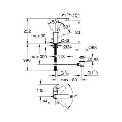 Grohe Lineare Einhand-Waschtischbatterie 1/2" L-Size supersteel 23296DC1... GROHE-23296DC1 4005176412738 (Abb. 1)