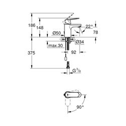 Grohe Eurosmart Cosmopolitan Einhand-Waschtischbatterie 1/2" S-Size chrom 2337800E... GROHE-2337800E 4005176936647 (Abb. 1)