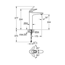 Grohe Eurostyle Einhand-Waschtischbatterie 1/2" XL-Size moon white / chrom 23570LS3... GROHE-23570LS3 4005176334474 (Abb. 1)