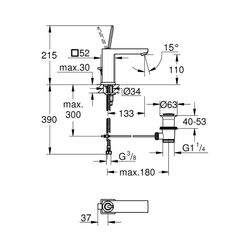 Grohe Eurocube Joy Einhand-Waschtischbatterie 1/2" M-Size chrom 23657000... GROHE-23657000 4005176342110 (Abb. 1)