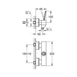 Grohe Eurocube Joy Einhand-Brausebatterie 1/2" chrom 23665000... GROHE-23665000 4005176342219 (Abb. 1)