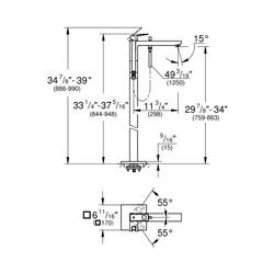 Grohe Eurocube Einhand-Wannenbatterie 1/2" Bodenmontage chrom 23672001... GROHE-23672001 4005176429002 (Abb. 1)