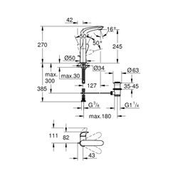 Grohe Eurostyle Einhand-Waschtischbatterie 1/2" L-Size moon white / chrom 23718LS3... GROHE-23718LS3 4005176365102 (Abb. 1)