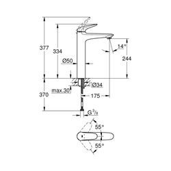 Grohe Eurostyle Einhand-Waschtischbatterie 1/2" XL-Size chrom 23719003... GROHE-23719003 4005176365119 (Abb. 1)