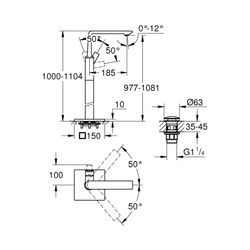 Grohe Allure Einhand-Waschtischbatterie Bodenmontage hard graphite 23856A01... GROHE-23856A01 4005176499654 (Abb. 1)