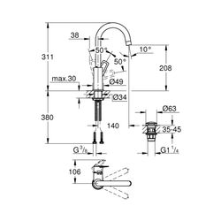 Grohe BauLoop Einhand-Waschtischbatterie 1/2" L-Size chrom 23891001... GROHE-23891001 4005176554322 (Abb. 1)