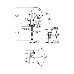 Grohe Eurosmart Cosmopolitan Einhand-Waschtischbatterie 1/2" L-Size chrom 23933001... GROHE-23933001 4005176584039 (Abb. 1)