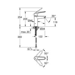 Grohe Eurosmart Einhand-Waschtischbatterie 1/2" M-Size chrom 23987003... GROHE-23987003 4005176644344 (Abb. 1)