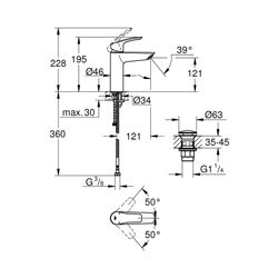 Grohe Eurosmart Einhand-Waschtischbatterie 1/2" M-Size chrom 23989003... GROHE-23989003 4005176644368 (Abb. 1)