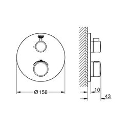 Grohe Grohtherm Thermostat mit 1 Absperrventil chrom 24075000... GROHE-24075000 4005176465987 (Abb. 1)