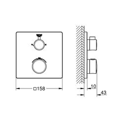 Grohe Grohtherm Thermostat-Brausebatterie mit integrierter 2-Wege-Umstellung chrom 2407... GROHE-24079000 4005176466045 (Abb. 1)