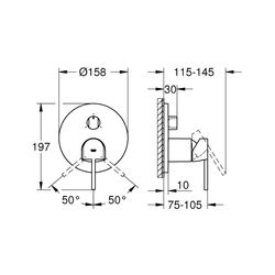 Grohe Plus Einhandbatterie mit 3-Wege Umstellung 24093003... GROHE-24093003 4005176530050 (Abb. 1)