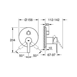 Grohe Lineare Einhandbatterie mit 3-Wege Umstellung chrom 24095001... GROHE-24095001 4005176480645 (Abb. 1)