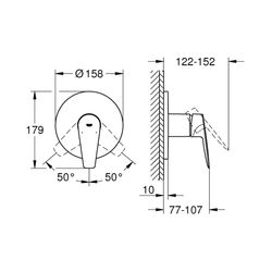 Grohe BauEdge Einhand-Brausebatterie 1/2" chrom 24161001... GROHE-24161001 4005176608803 (Abb. 1)