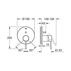 Grohe Essence Einhand-Wannenbatterie hard graphite 24167A01... GROHE-24167A01 4005176712227 (Abb. 1)