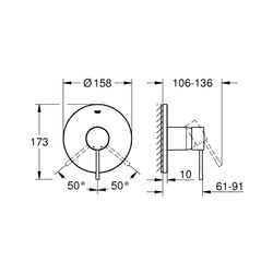 Grohe Essence Einhand-Brausebatterie hard graphite 24168A01... GROHE-24168A01 4005176712135 (Abb. 1)