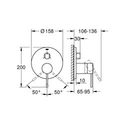 Grohe Essence Einhandbatterie mit 3-Wege Umstellung chrom 24169001... GROHE-24169001 4005176698477 (Abb. 1)