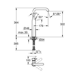 Grohe Essence Einhand-Waschtischbatterie 1/2" XL-Size hard graphite gebürstet 24170AL1... GROHE-24170AL1 4005176711626 (Abb. 1)