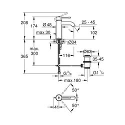 Grohe Essence Einhand-Waschtischbatterie 1/2" S-Size cool sunrise gebürstet 24171GN1... GROHE-24171GN1 4005176712036 (Abb. 1)