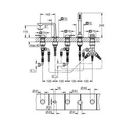 Grohe Allure 5-Loch-Wannen-Kombination chrom 25221001... GROHE-25221001 4005176509438 (Abb. 1)