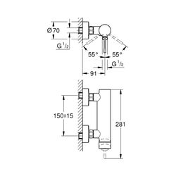 Grohe Essence Einhand-Brausebatterie 1/2" hard graphite 25252A01... GROHE-25252A01 4005176711183 (Abb. 1)