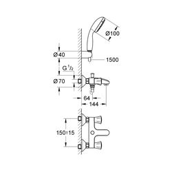 Grohe Costa Wannenbatterie 1/2" chrom 2546010A... GROHE-2546010A 4005176456541 (Abb. 1)