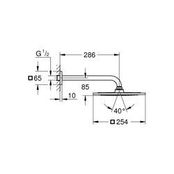 Grohe Rainshower F-Series 10" Kopfbrauseset 286 mm chrom 26060000... GROHE-26060000 4005176937149 (Abb. 1)