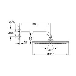 Grohe Rainshower Cosmopolitan 310 Kopfbrauseset 380 mm chrom 26066000... GROHE-26066000 4005176937200 (Abb. 1)