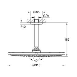 Grohe Rainshower Cosmopolitan 310 Kopfbrauseset Deckenauslass 142 mm warm sunset 26067D... GROHE-26067DA0 4005176427282 (Abb. 1)