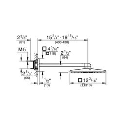 Grohe Rainshower SmartActive 310 Cube Kopfbrauseset 430 mm 2 Strahlarten chrom 26479000... GROHE-26479000 4005176425196 (Abb. 1)