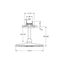 Grohe Rainshower SmartActive 310 Cube Kopfbrauseset Deckenauslass 142 mm 2 Strahlarten ... GROHE-26481DL0 4005176557378 (Abb. 1)