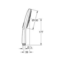 Grohe Rainshower SmartActive 130 Handbrause 9,5 l/min 3 Strahlarten hard graphite gebür... GROHE-26574AL0 4005176558467 (Abb. 1)