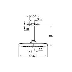 Grohe Tempesta 250 Kopfbrauseset Deckenauslass 142 mm chrom 26669000... GROHE-26669000 4005176580567 (Abb. 1)