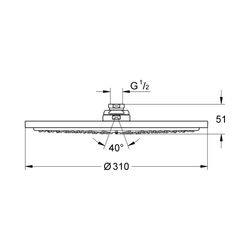 Grohe Rainshower Cosmopolitan 310 Kopfbrause chrom 27477000... GROHE-27477000 4005176883286 (Abb. 1)