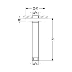 Grohe Rainshower Deckenauslass Länge 142 mm chrom 27485000... GROHE-27485000 4005176885495 (Abb. 1)