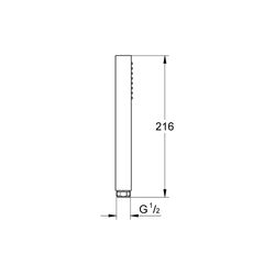 Grohe Euphoria CubePlus Stick Handbrause, 1 Strahlart, Supersteel, 27888DC0... GROHE-27888DC0 4005176526442 (Abb. 1)