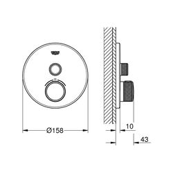 Grohe Grohtherm SmartControl Thermostat mit 1 Absperrventil chrom 29118000... GROHE-29118000 4005176412240 (Abb. 1)