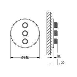 Grohe Grohtherm SmartControl 3-fach Unterputzventil hard graphite gebürstet 29122AL0... GROHE-29122AL0 4005176455124 (Abb. 1)