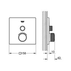 Grohe Grohtherm SmartControl Thermostat mit 1 Absperrventil cool sunrise gebürstet 2912... GROHE-29123GN0 4005176558122 (Abb. 1)