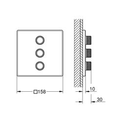 Grohe Grohtherm SmartControl 3-fach Unterputzventil hard graphite 29127A00... GROHE-29127A00 4005176558375 (Abb. 1)