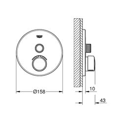 Grohe SmartControl Unterputzmischer mit 1 Absperrventil chrom 29144000... GROHE-29144000 4005176413407 (Abb. 1)