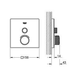 Grohe Grohtherm SmartControl Thermostat mit 1 Absperrventil moon white 29153LS0... GROHE-29153LS0 4005176413582 (Abb. 1)