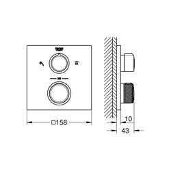 Grohe Allure Thermostat-Brausebatterie mit integrierter 2-Wege-Umstellung hard graphite... GROHE-29181A02 4005176559068 (Abb. 1)