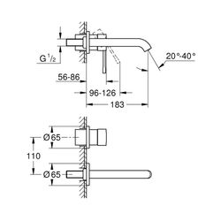 Grohe Essence 2-Loch-Waschtischbatterie cool sunrise gebürstet 29192GN1... GROHE-29192GN1 4005176711817 (Abb. 1)