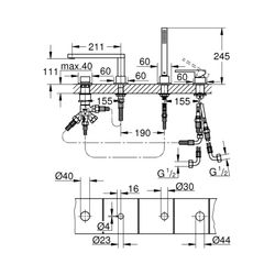 Grohe Plus 4-Loch-Einhand-Wannenkombination 29307DC3... GROHE-29307DC3 4005176574160 (Abb. 1)